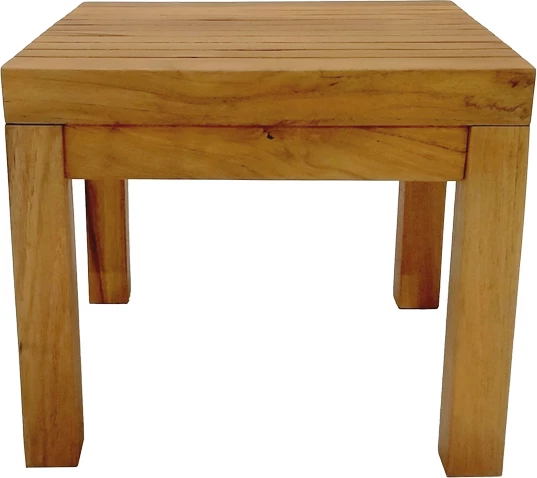 Tavolinë plazhi prej druri teak, ngjyrë natyrale, 35x35x30 cm