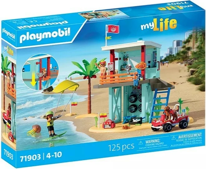 Set lodrash Playmobil My Life 71903, Kulla e shpëtimit dhe Buggy plazhi, 125 pjesë