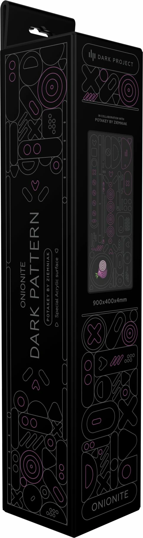 Mauspad gaming Dark Project Onionite Dark Pattern DPMP_ONIPAT_DARK_XL XL 900x400mm, i zi