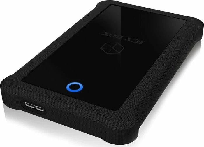 Kasë e jashtme për HDD/SSD 2.5" SATA ICYBOX IB-233U3-B USB 3.0 me UASP, e zezë, set me mbulesë silikoni + kabllo USB