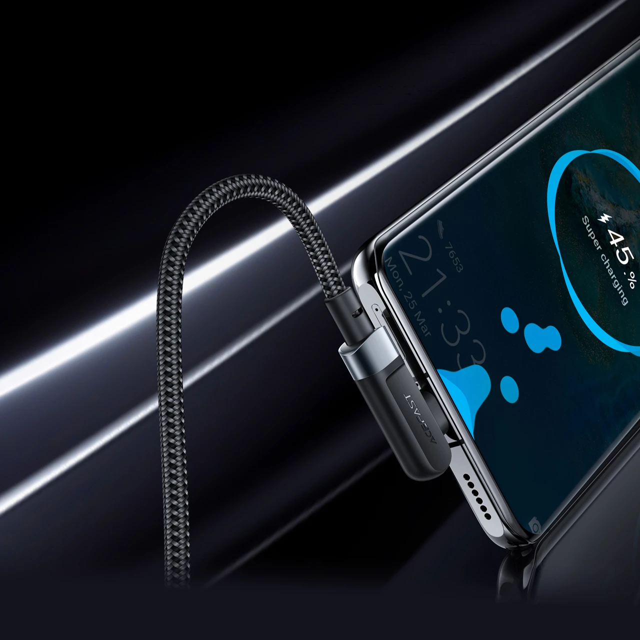 Kabllo Acefast C5-03 USB-C në USB-C, 2m, 100W, e zezë