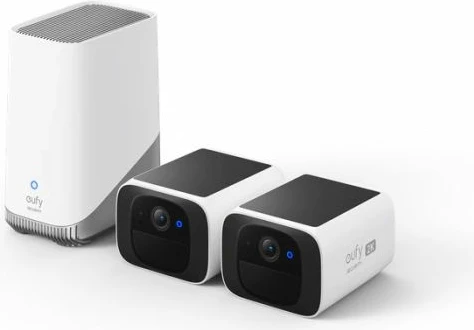 Set kamera sigurie Anker eufy SoloCam S220 2K, solar, Wi-Fi 2.4GHz, 2 copë + HomeBase 3, bardhë/zezë