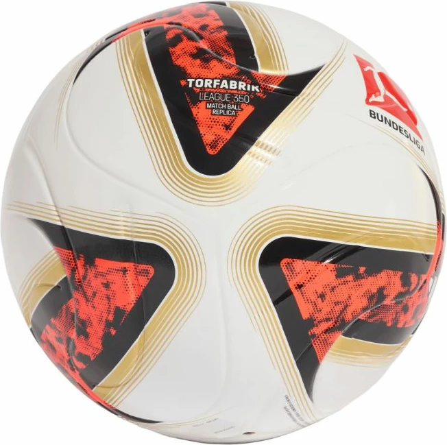 Top futbolli adidas Bundesliga 26/27 Torfabrik League J350, bardhë-portokalli-ari [Madhësia: 4]