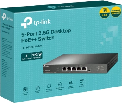 Switch TP-LINK TL-SG105PP-M2 5-port 2.5G me PoE++ 4-port, i zi