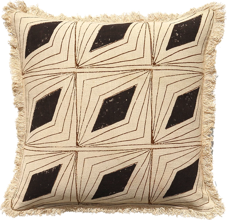 Jastëk dekorativ Mysterious, pambuk, ngjyrë e zezë-bezhë-kafe, 50x50cm