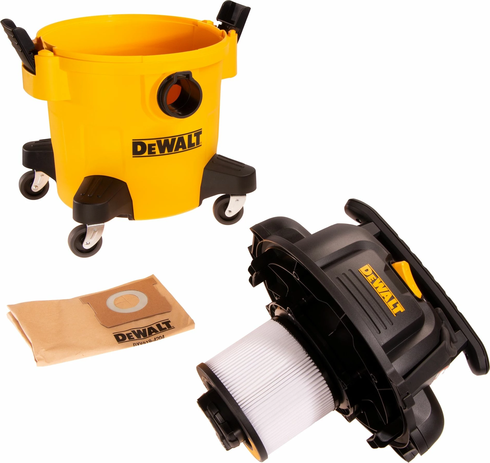 Fshesë industriale për thatë/lagësht DeWalt DXV20P 20L 1050W, verdhë/zezë