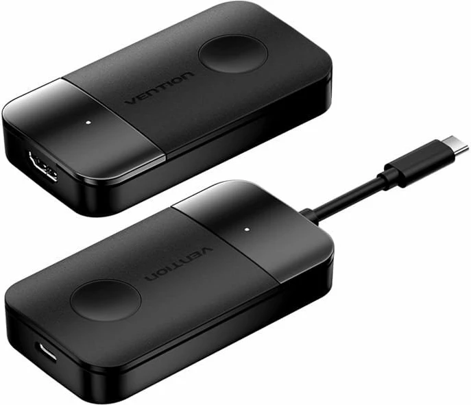 Transmetues/pranues HDMI pa kabllo Vention ADOBB 4K@30Hz USB-C PD 60W, i zi, set TX/RX me kabllo