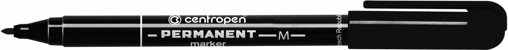 Marker permanent Centropen 628466012, maje e rrumbullakët 1.0 mm (vijë 2 mm), i zi