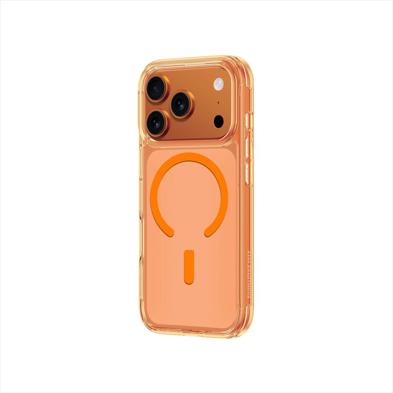 Mbështjellës, AmazingThing Minimal Mag Drop Proof Case 3 Lens për iPhone 17 Pro, MagSafe, TPU, portokalli Titan