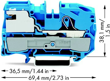 Klemë ndarëse N WAGO 2016-7114, 16 mm², Push-in CAGE CLAMP, 250 V, blu