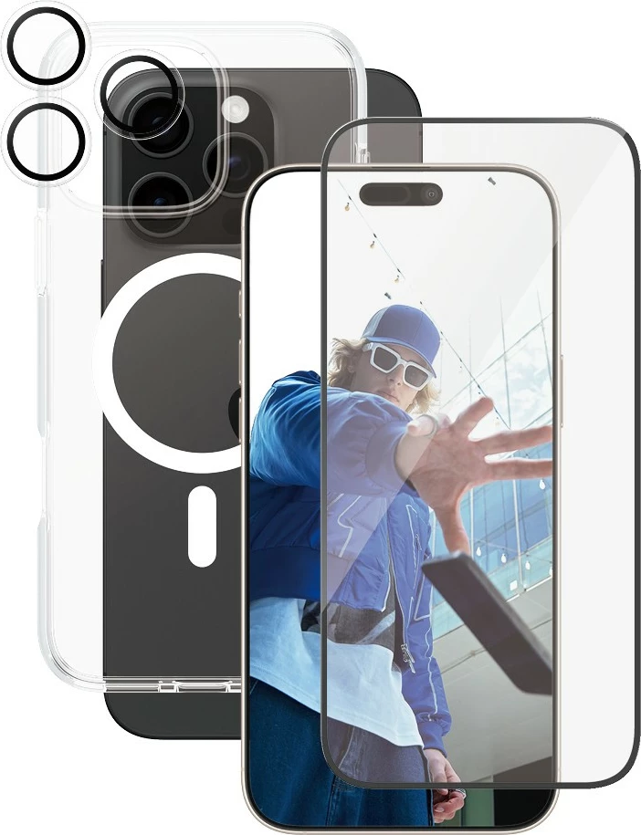 Mbështjellës PanzerGlass CARE 3-in-1 për iPhone 16 Pro Max, transparent