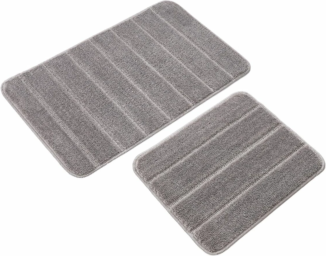 Set tapetash për banjo (2 copë), Mijolnir, model me vija, ngjyrë gri