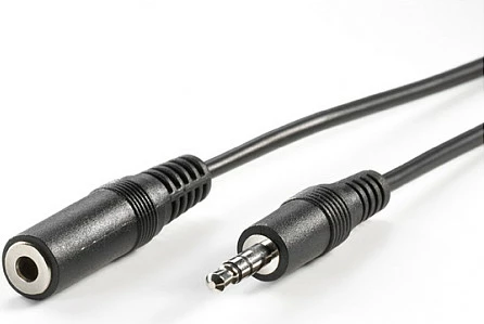 Kabllo zgjatëse audio VALUE 3.5mm, Mashkull-në-Femër, 2 m, e zezë