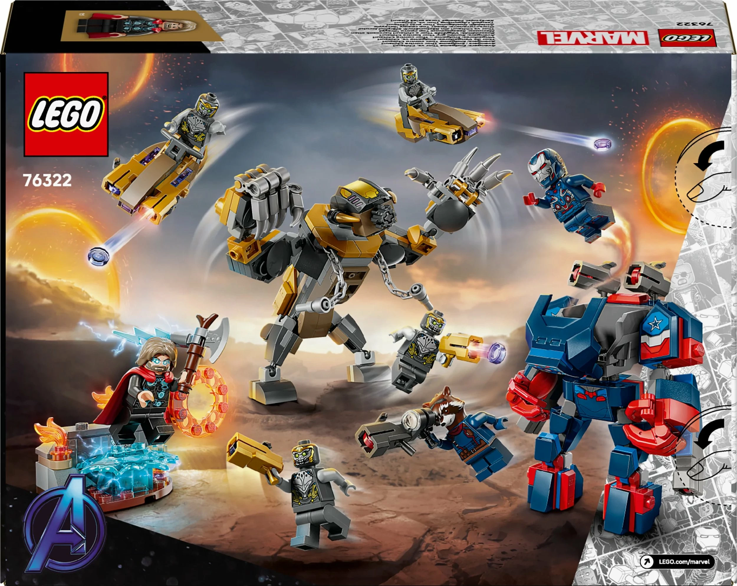 Set LEGO Marvel Avengers: Endgame Thor vs. Chitauri 76322, 373 copë
