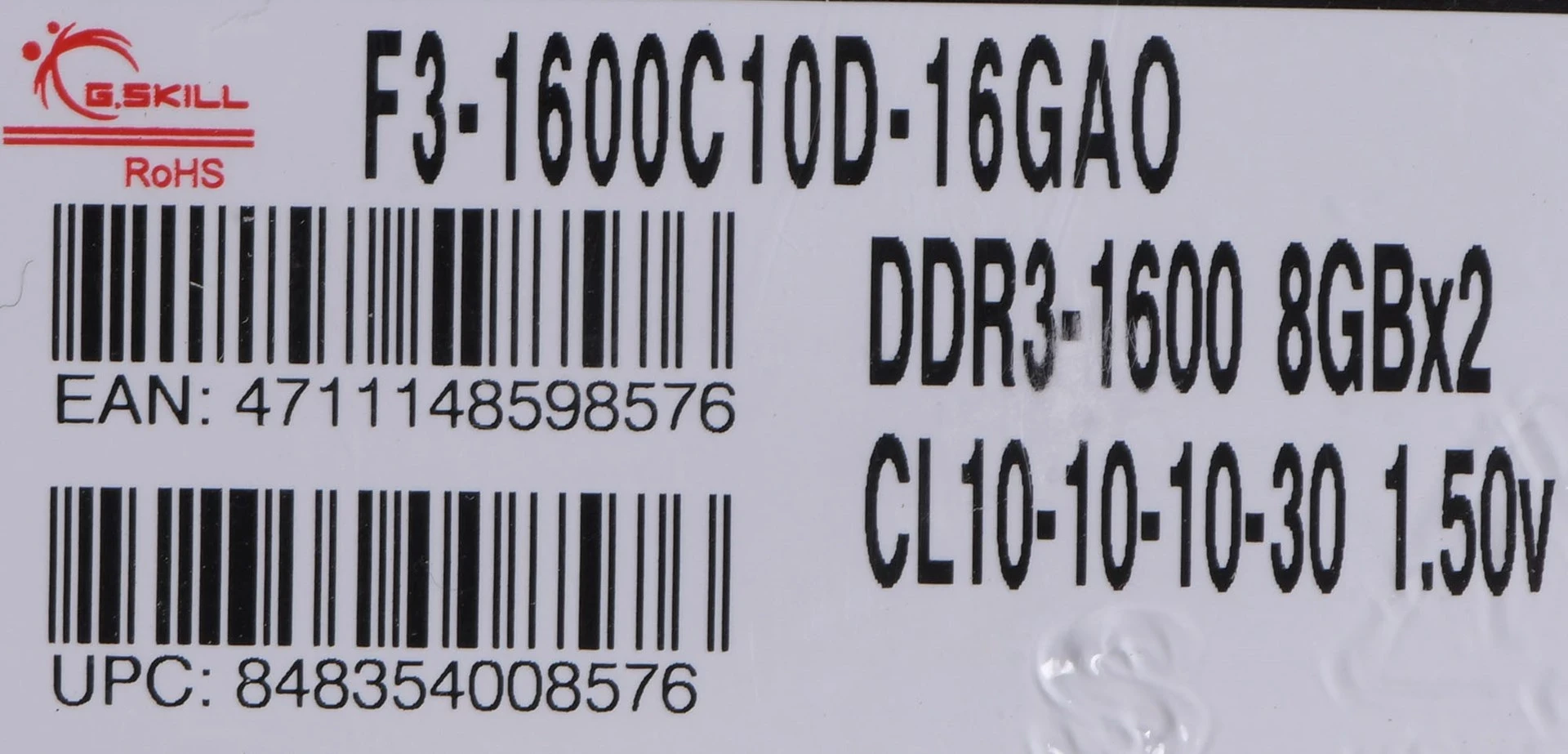 RAM Memorje G.SKILL 16GB Kit, DDR3 1600 MHz