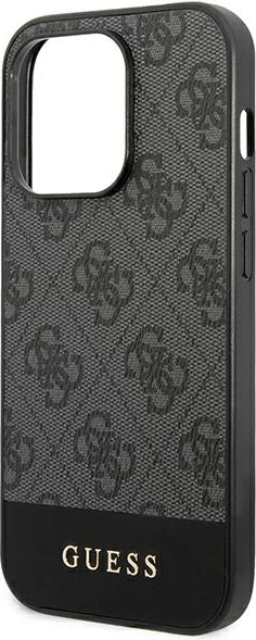 Mbështjellës Guess 4G Stripe Collection për iPhone 14 Pro 6.1" hardcase, gri, në kuti
