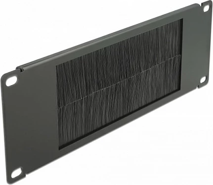 Panel me furça DeLOCK 10" 2U për menaxhim kabllosh, i zi