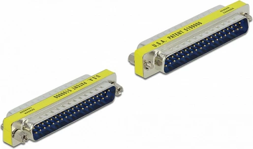 Adapter DeLOCK D-Sub 37pin Gender Changer, male në male, argjendtë
