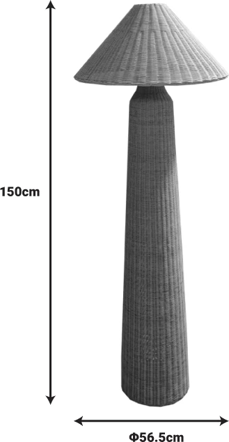 Llambë dyshemeje Mesulus Inart E27 ratan natyral D56.5x150cm