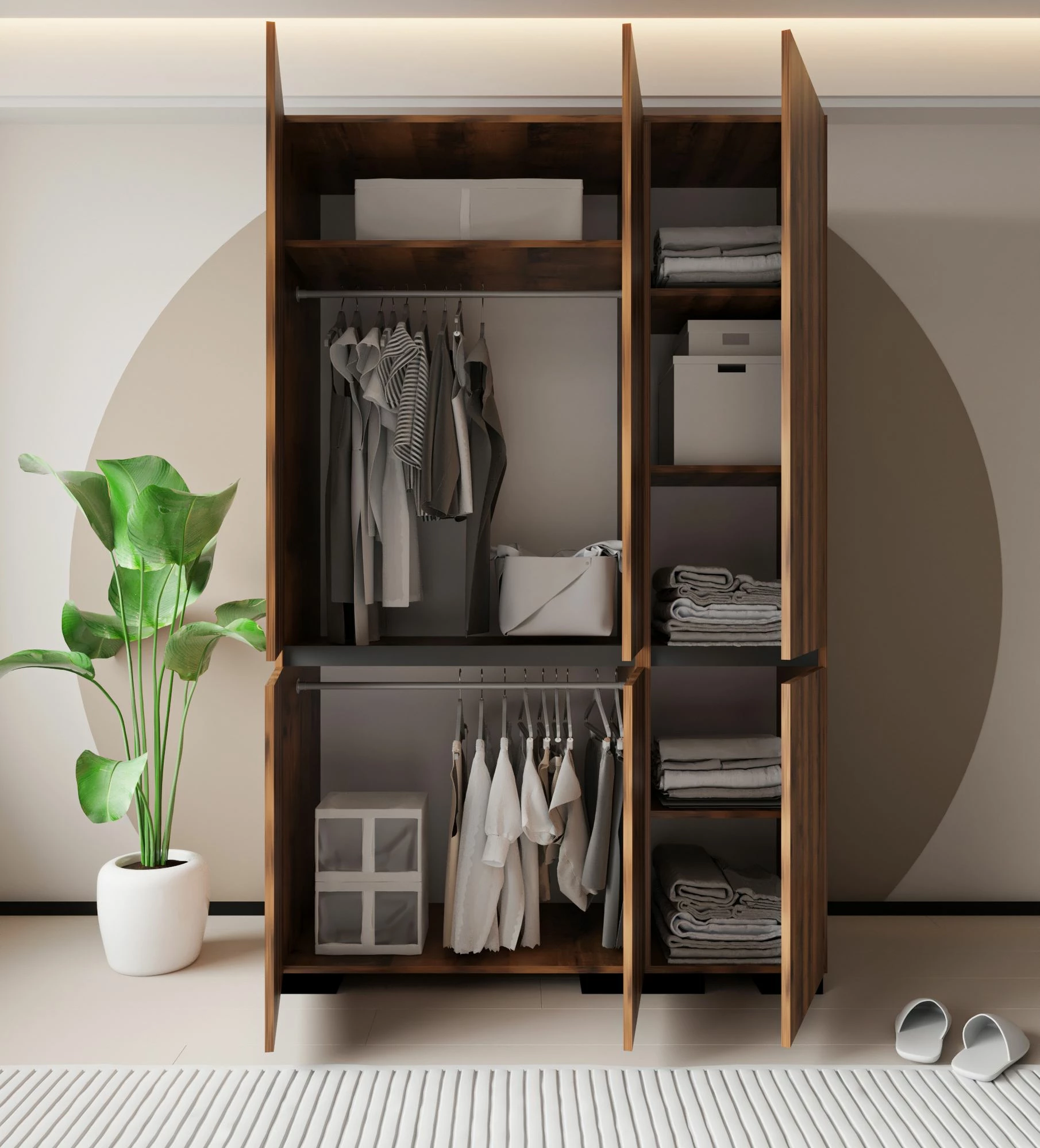 Dollap Skye Decor, Floransa 135, ngjyrë arre dhe antracit