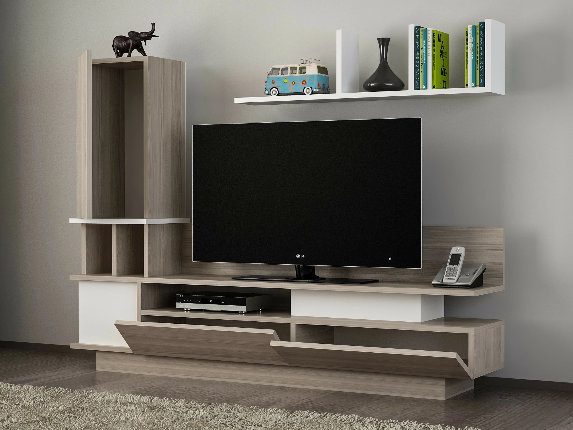 Komodë TV Hanah Home, Como, e bardhë dhe Cordoba