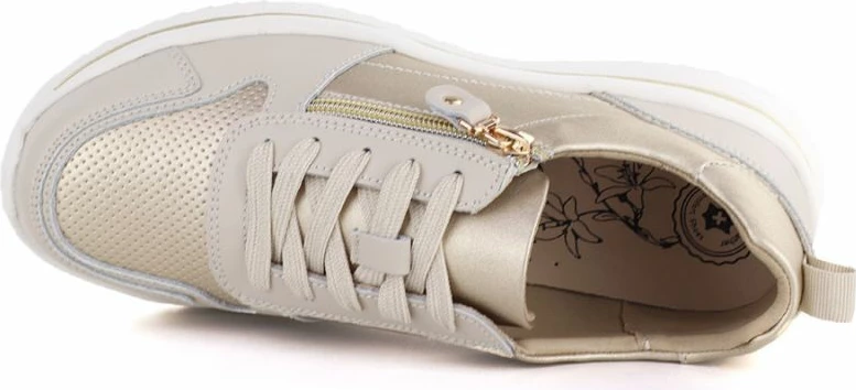 Këpucë të ulëta për femra eVento 9784, bezhë dhe ari