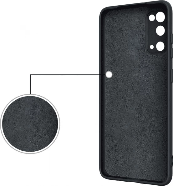 Mbështjellës ONASI 17386 Liquid Ring për Samsung Galaxy A34, silikon me unazë, mbrojtje kamere, i zi