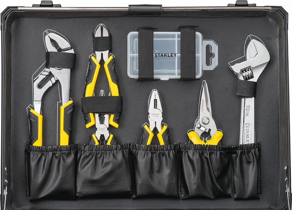 Set veglash Stanley STMT98109-1 142 copë, në valixhe alumini, zi/verdhë
