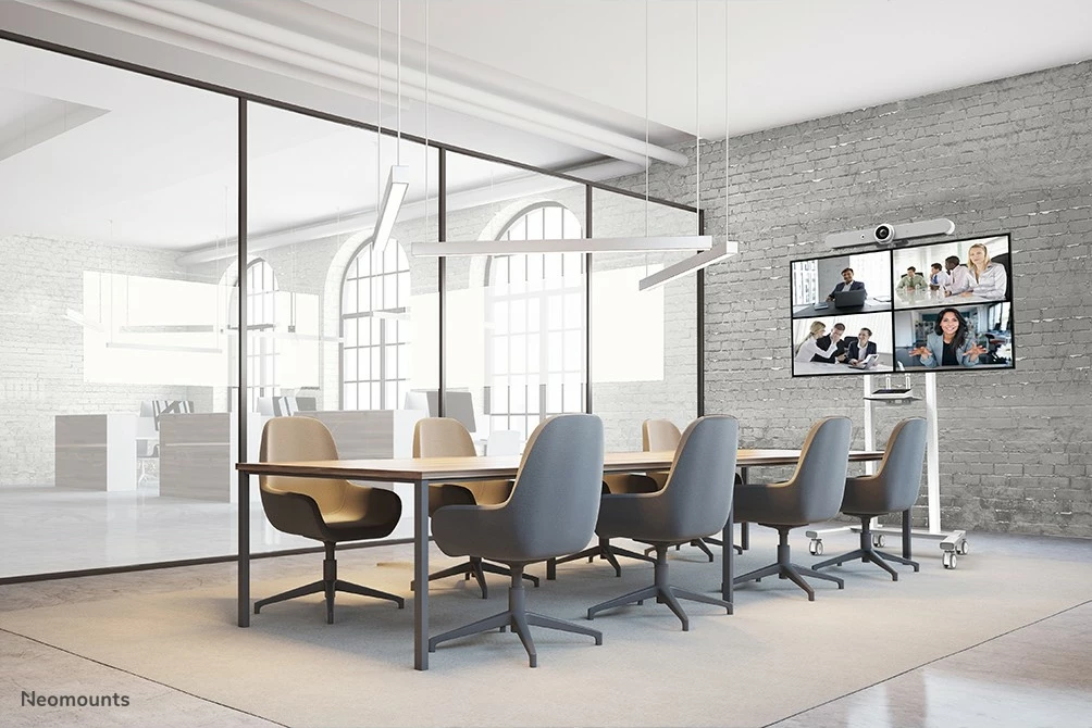 Karrocë TV Neomounts FL55-875WH1, motorike, për ekrane 55-100 inç, e bardhë