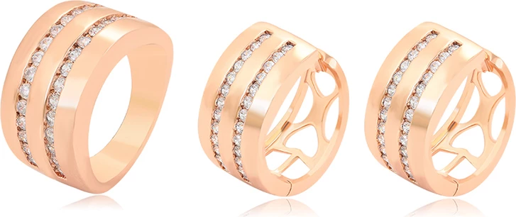 Set Xuping të praruar në ari UVA2R- unazë + vathë