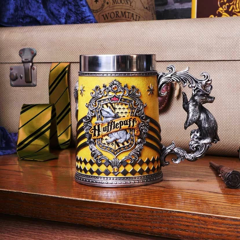 Kupë NEMESIS NOW Harry Potter Hufflepuff 600 ml, 15.5 cm, verdhë/zi