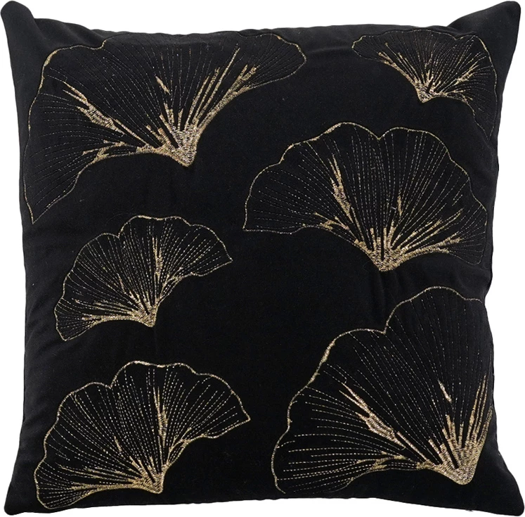 Jastëk dekorativ Dione, kadife, ngjyrë e zezë dhe ari, 45x45cm