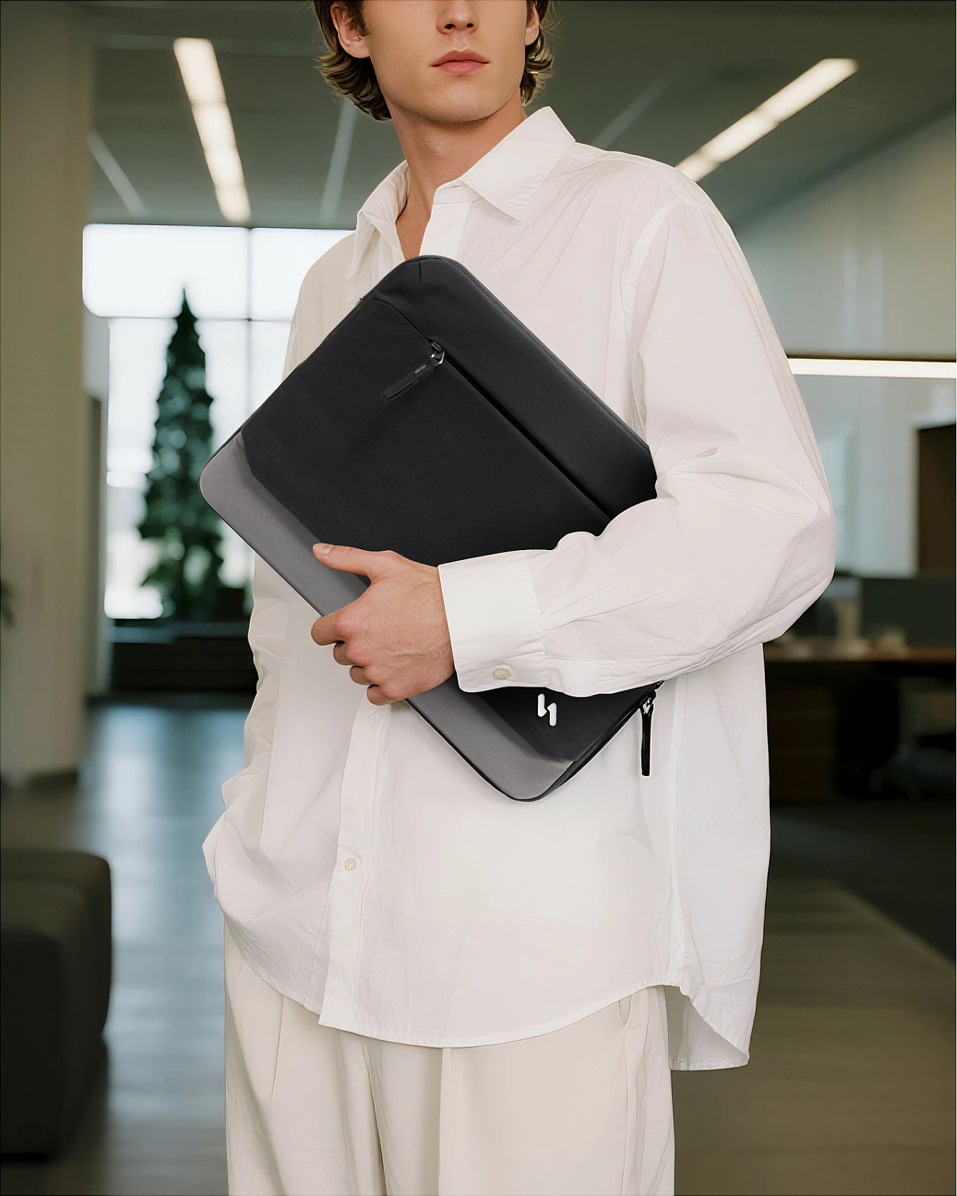 Çantë sleeve për laptop Inateck 13", me zinxhir, najlon, e zezë