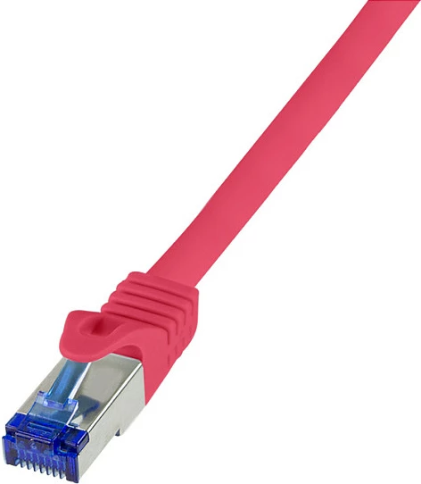Kabllo patch Ethernet LogiLink Cat.6A S/FTP Ultraflex GHMT 0.25m, e kuqe
