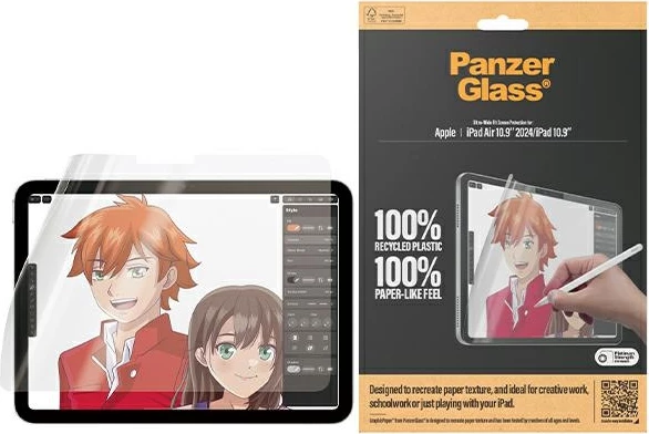 Folie mbrojtëse PanzerGlass GraphicPaper për iPad Air 13" 2024 / iPad 10.9", teksturë letre, antibakteriale