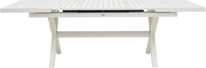 Tavolinë zgjeruese Dagyn, alumin e bardhë, 180-240x90x76cm