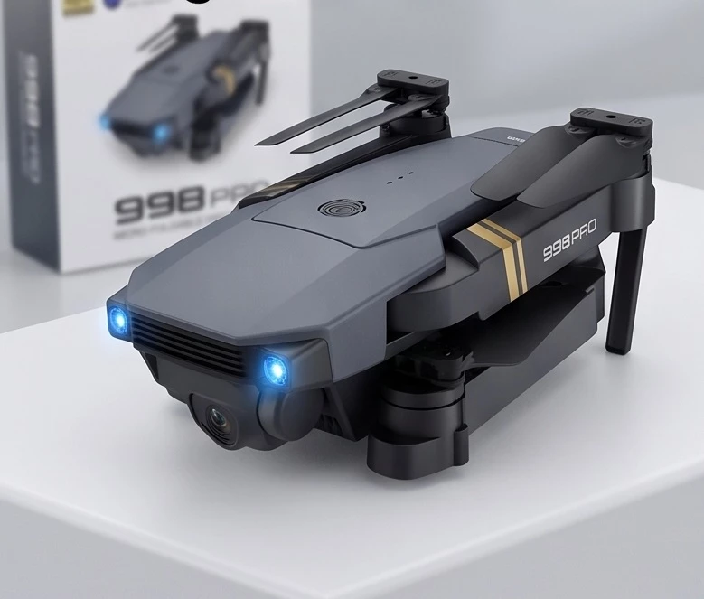 Dron Profesional i Palosshëm 998 PRO me Kamera, me dizajn modern dhe funksional, për përdorim të përditshëm, e hirtë (mat)