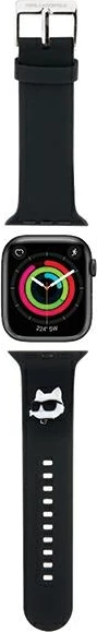 Rrip për Apple Watch Karl Lagerfeld 3D Rubber Choupette Head, silikon, i zi