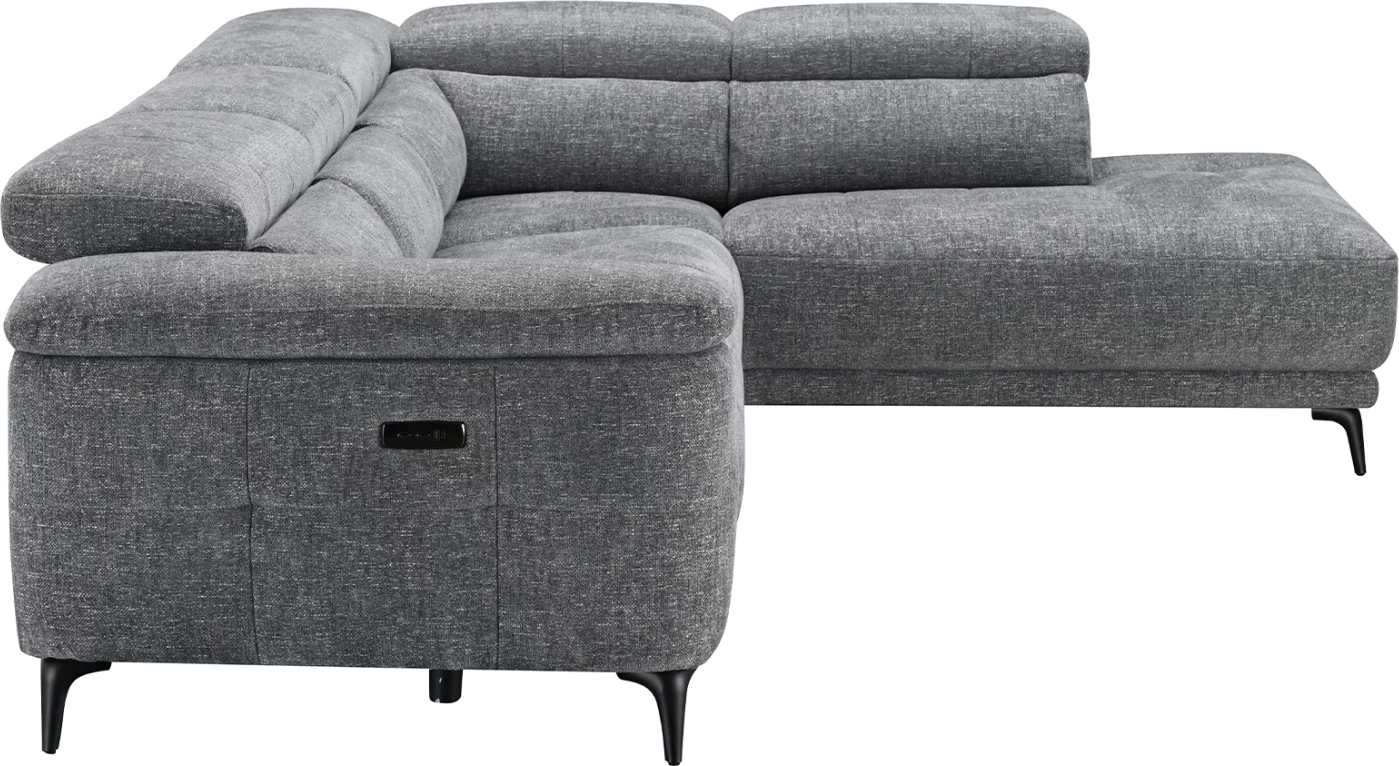 Këndore e djathtë 5-vendëshe me recline, stof gri, CD3315.01R, 275x104x77cm