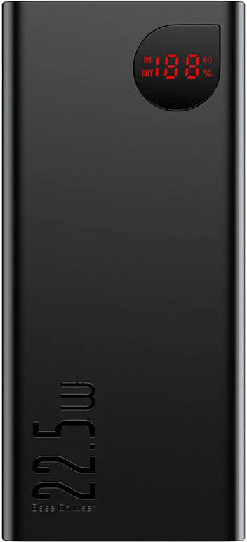 Powerbank Baseus Adaman Metal 20000mAh, 22.5W, 2xUSB, USB-C, Lightning, microUSB, e zezë