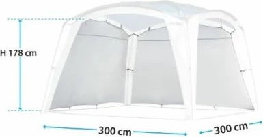 Mure anësore për pavilion BRUNNER Medusa 3 m, 300 x 178 cm, bardhë, set 2 copë