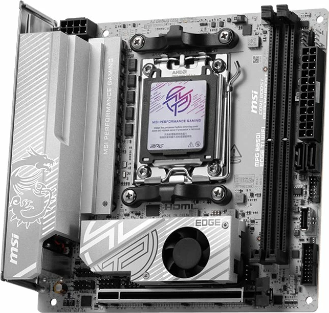 Pllakë amë MSI MPG B850I EDGE TI WIFI Mini-ITX, DDR5, Wi‑Fi 7, e bardhë