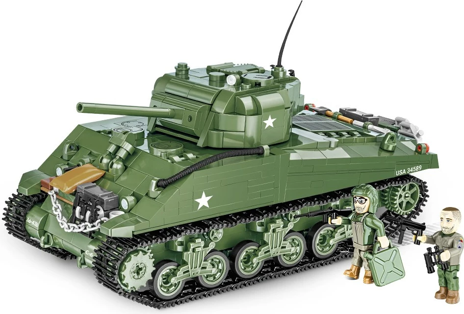 Set lodrash ndërtimi Cobi Klocki 2570 M4A3 Sherman, 852 pjesë, jeshile