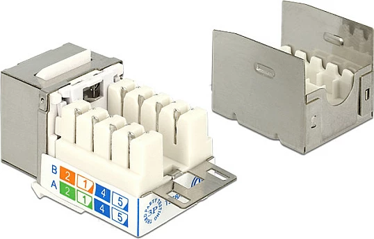 Modul Keystone DeLOCK 86404, RJ-45 femër, mekanizëm bllokimi, argjendtë