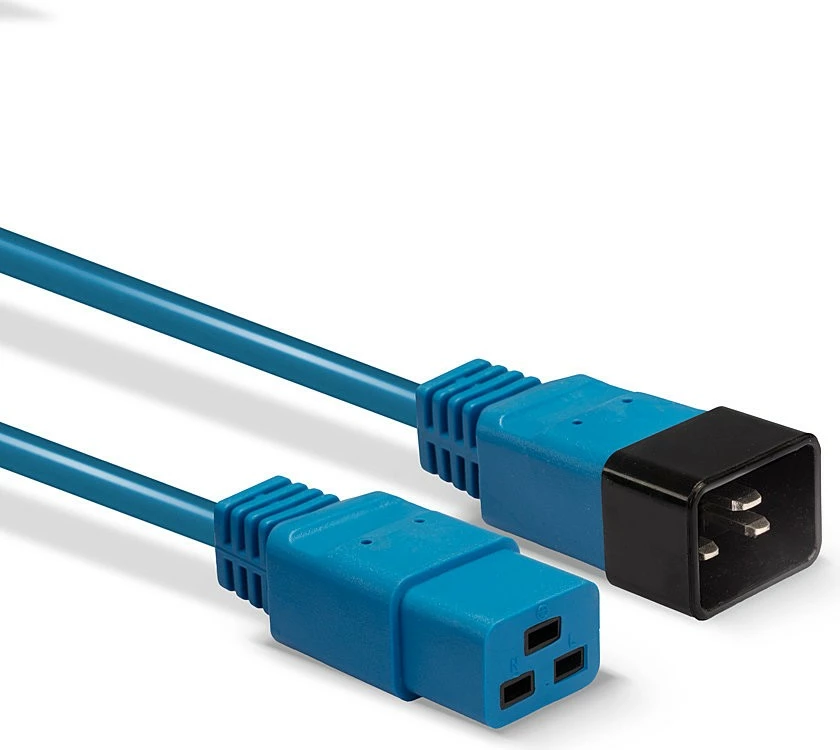 Kabllo energjie LINDY IEC C19 në C20, 1m, blu