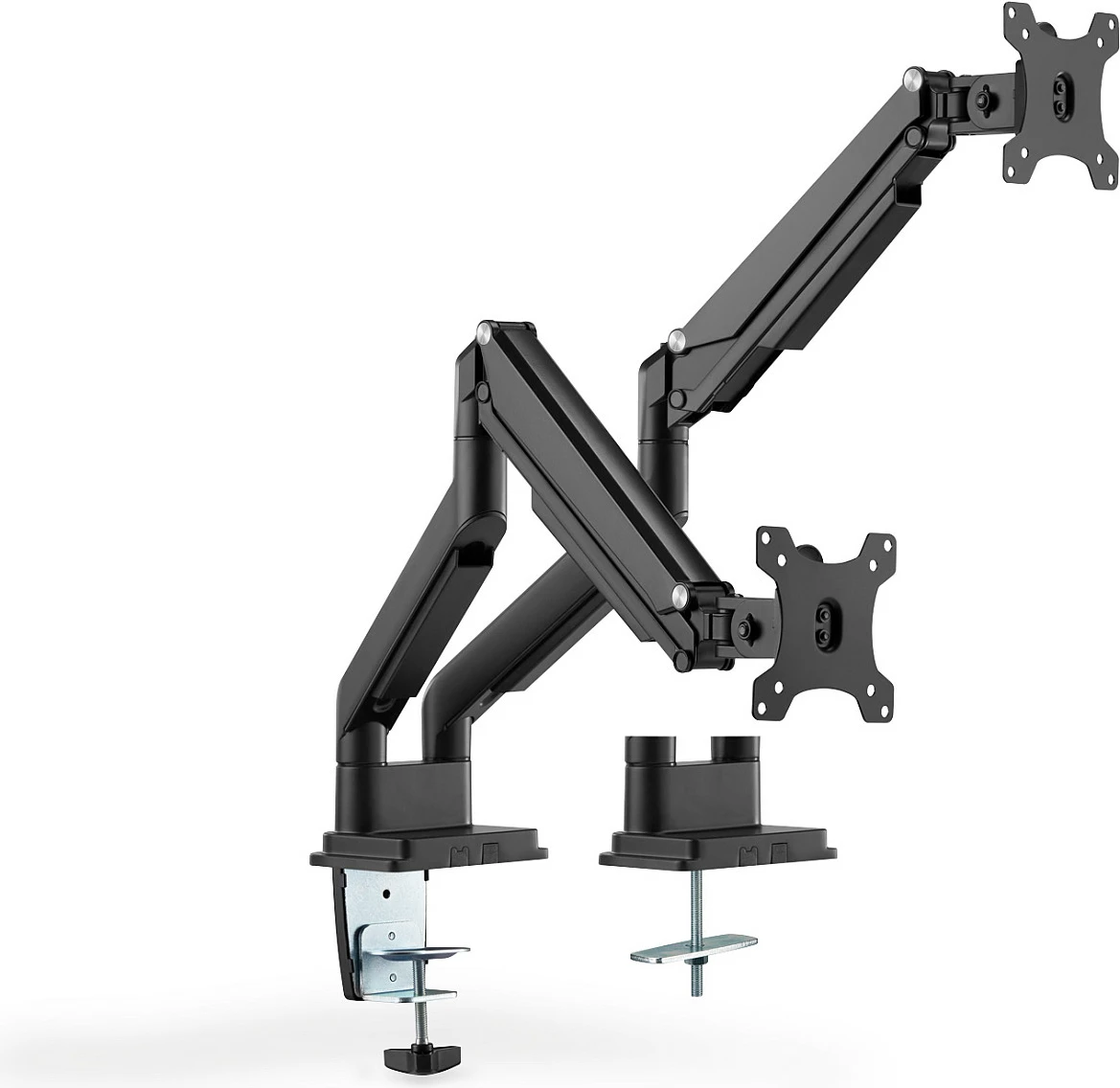 Mbajtës dy monitorësh Digitus Universal Dual me gas spring, VESA 75/100, 15"-32", deri 9 kg, clamp, i zi