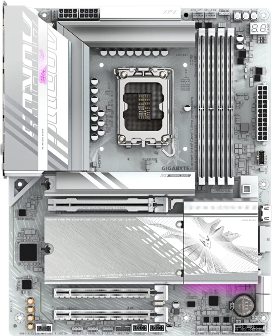 Pllakë amë GIGABYTE B860 AORUS ELITE WF7 ICE, LGA1851, ATX, DDR5, Wi‑Fi 7, USB4, e bardhë