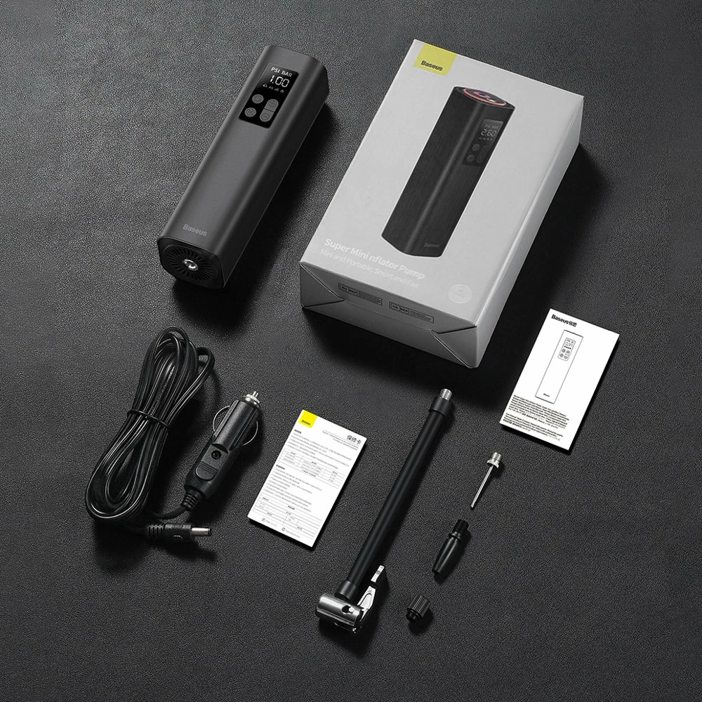 Kompresor mini për goma Baseus CRCQ000001, 12V, 120W, i zi