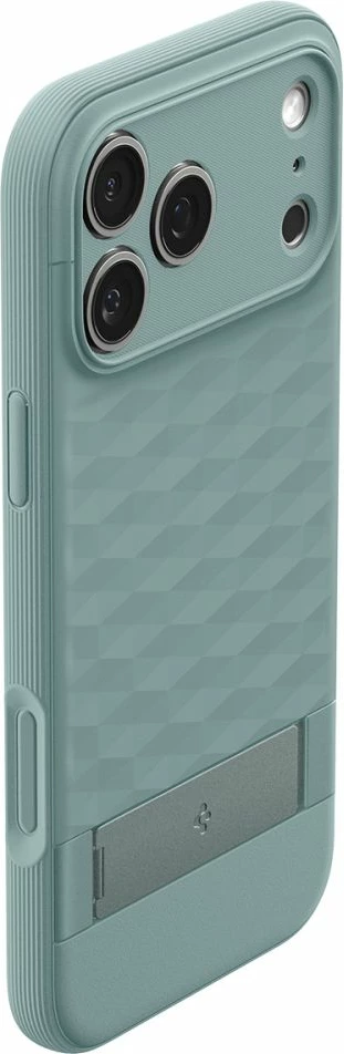 Mbështjellës Spigen Parallax S MagSafe për iPhone 17 Pro Max me stendë të palosshme, TPU, jeshile