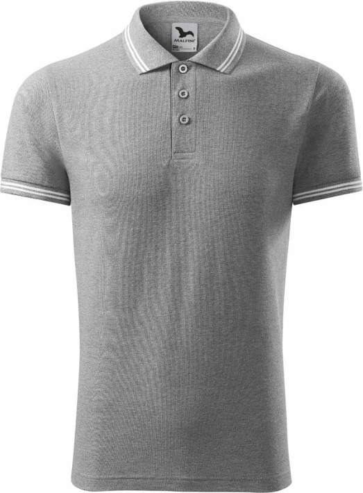 Polo maicë Malfini për meshkuj, ngjyrë e hirtë e errët